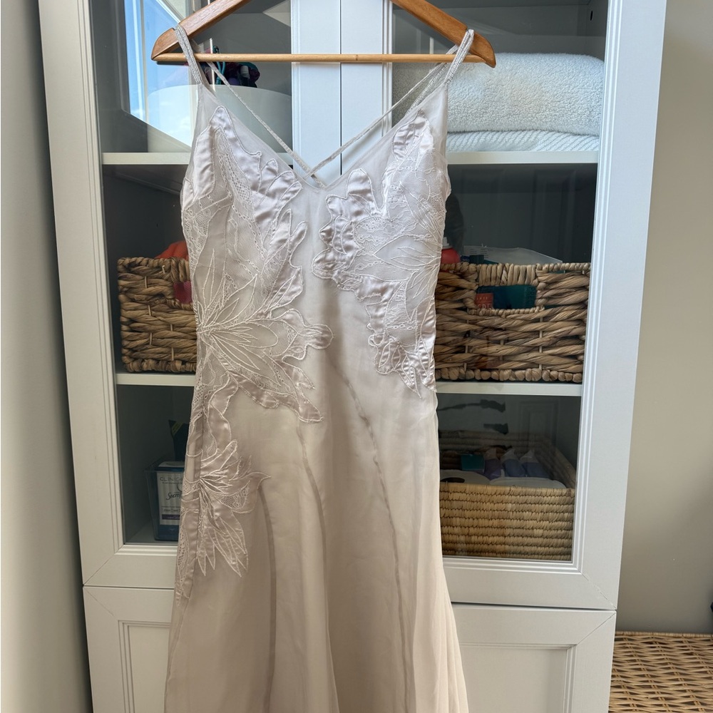 Karen Millen Blush Cream Applique Slip Dress